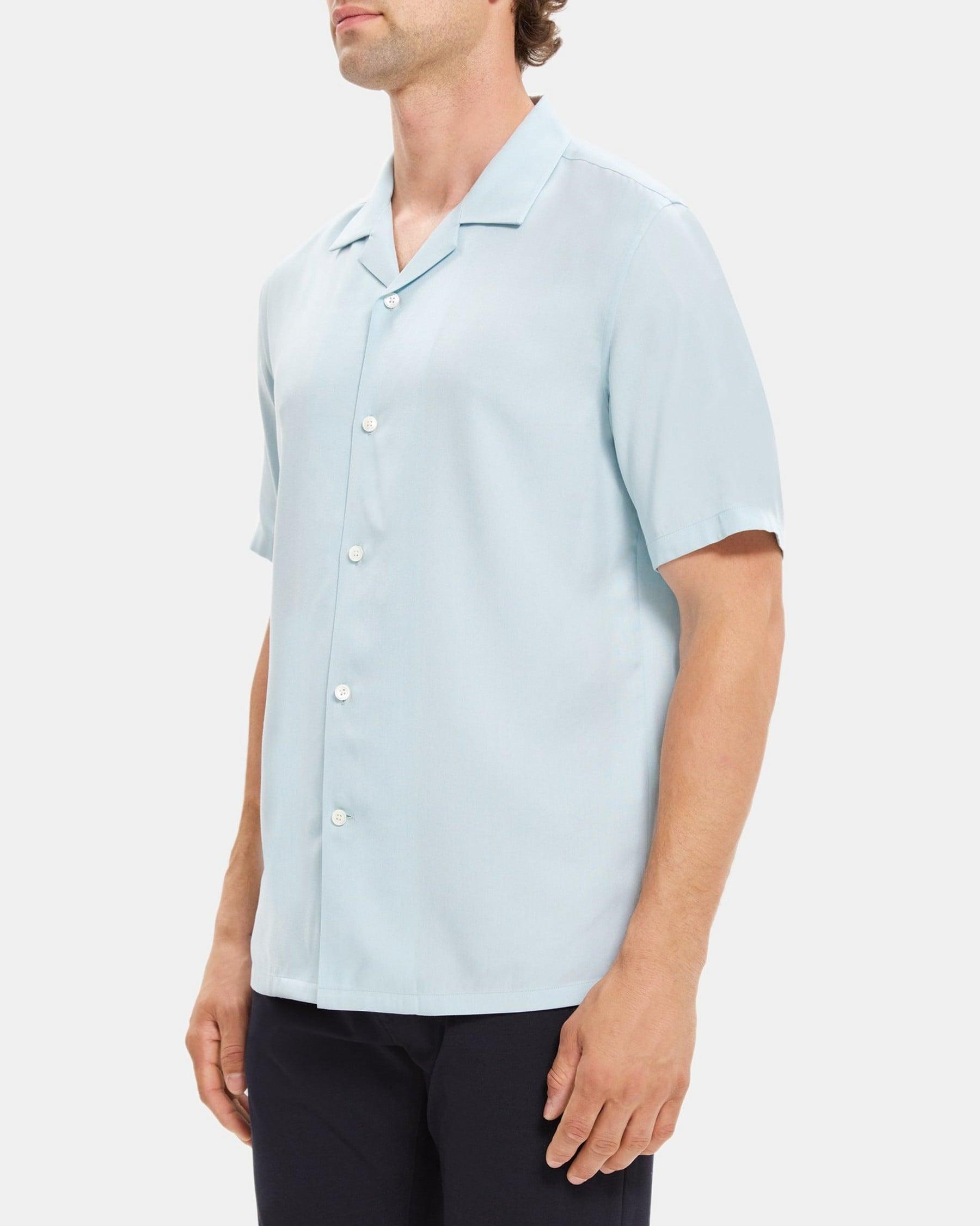 Short-Sleeve Camp Shirt in Tencel-Blend Twill Product Image