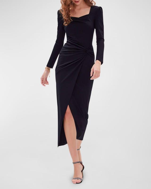 Hughie Ruched Sweetheart Midi Dress Product Image