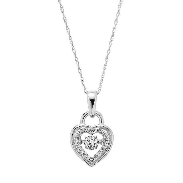 Boston Bay Diamonds 10k White Gold 1/4 Carat T.W. Diamond Floating Stone Heart Pendant, Womens 10k Whgold Product Image