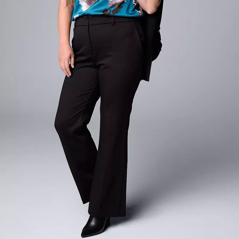 Plus Size Simply Vera Vera Wang High-Rise Flare Trousers, Womens Product Image