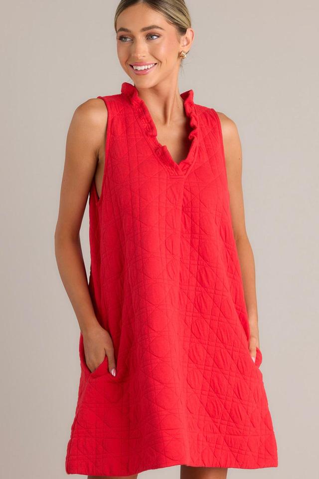 Mystic Jewels Red Quilted Mini Dress Product Image