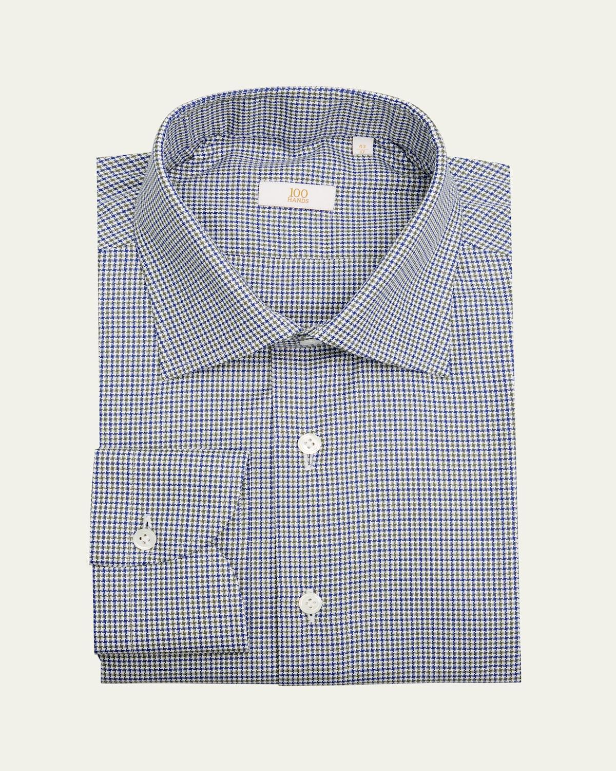 Mens Cotton Micro-Houndstooth Dress Shirt Product Image