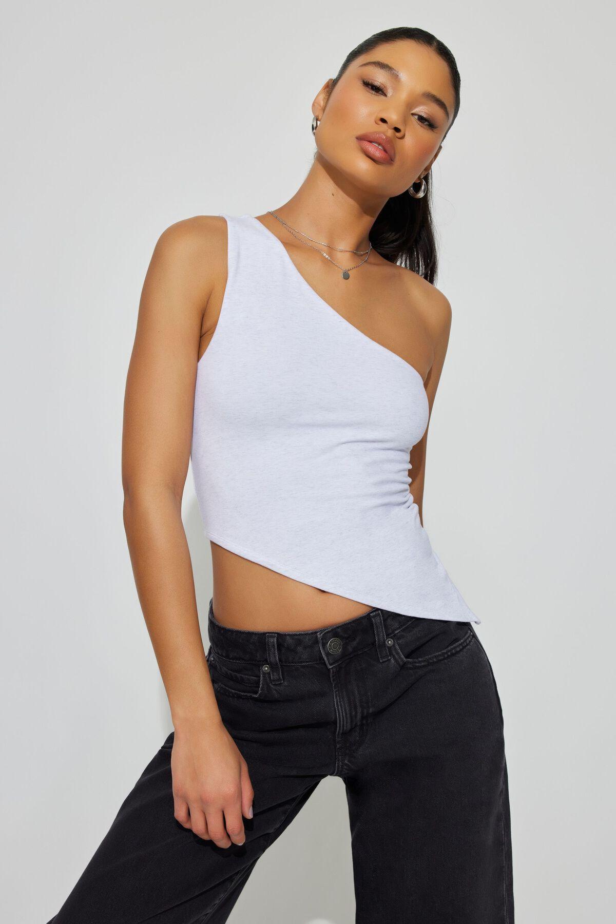 Asymmetric Off Shoulder Tank Top Product Image