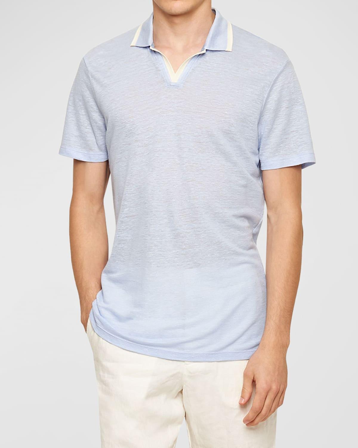 Mens Felix Linen Pique Polo Shirt Product Image