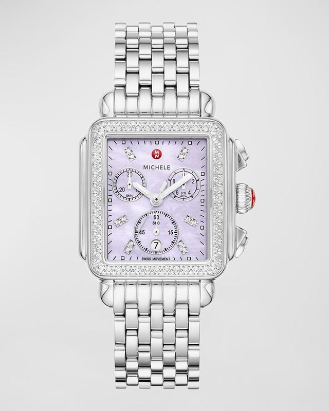 MICHELE Deco Diamond Chronograph Bracelet Watch, 33mm x 35mm Product Image