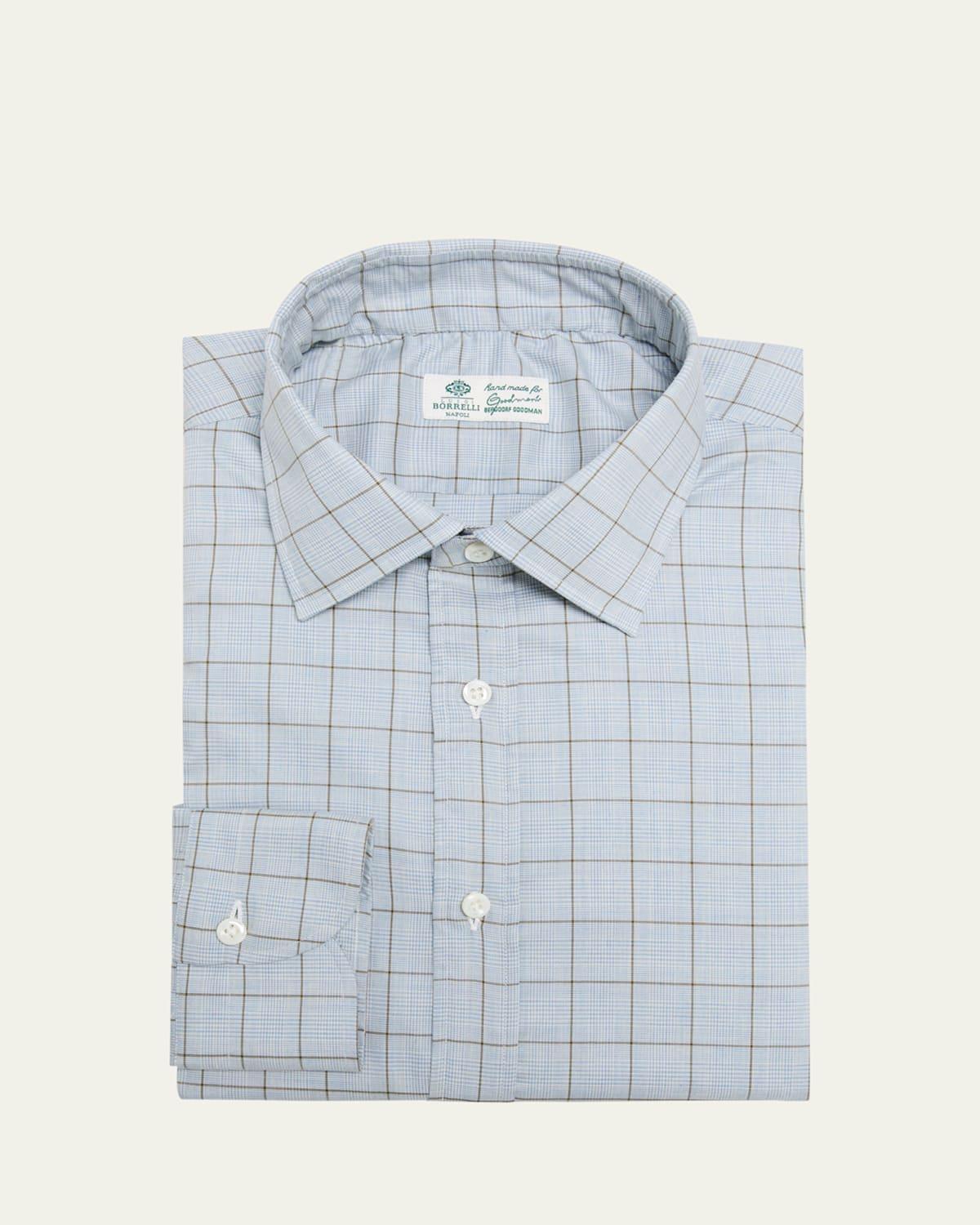 Mens Cotton Micro-Check Dress Shirt Product Image