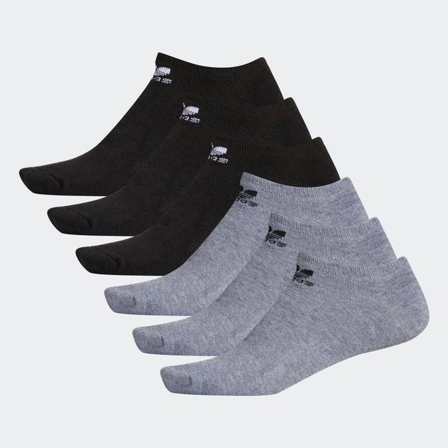 adidas Trefoil No-Show Socks 6 Pairs Medium Grey Heather L Product Image