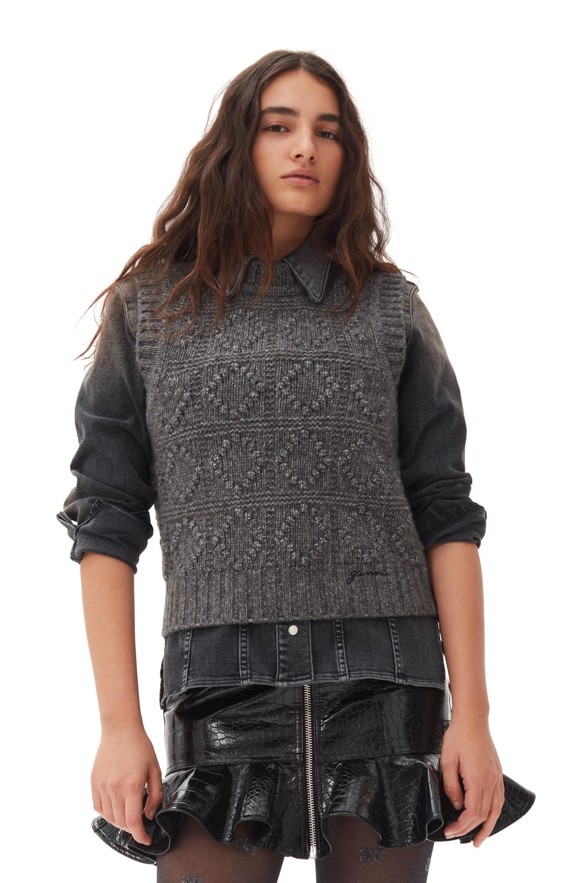 Grey Knit Vest Product Image