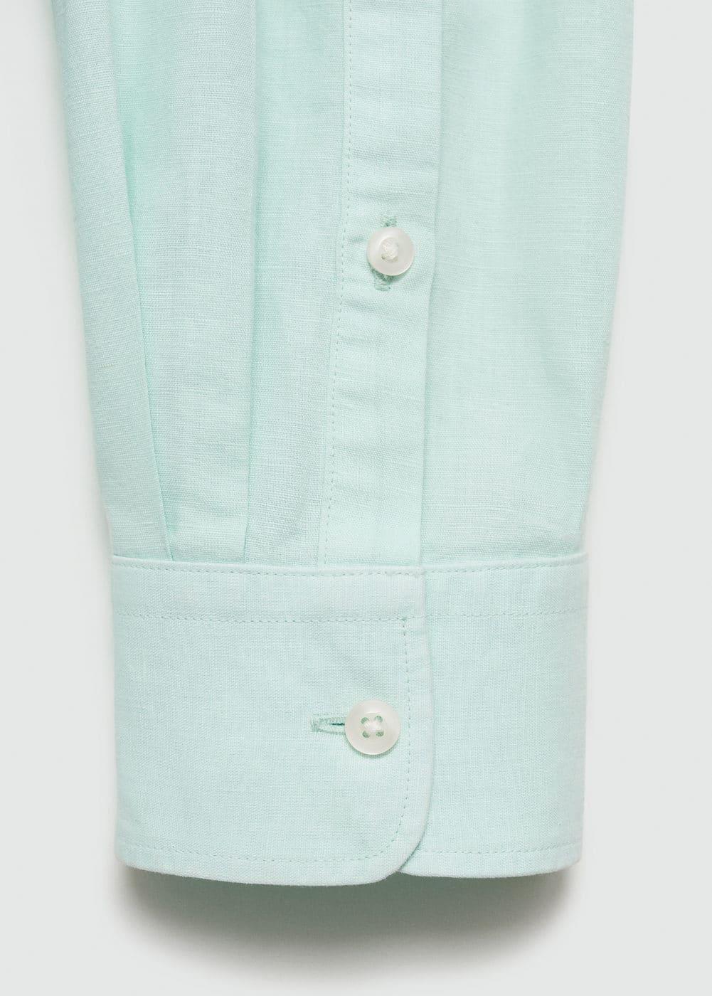 MANGO MAN - Classic-fit linen-blend shirt aqua greenMen Product Image