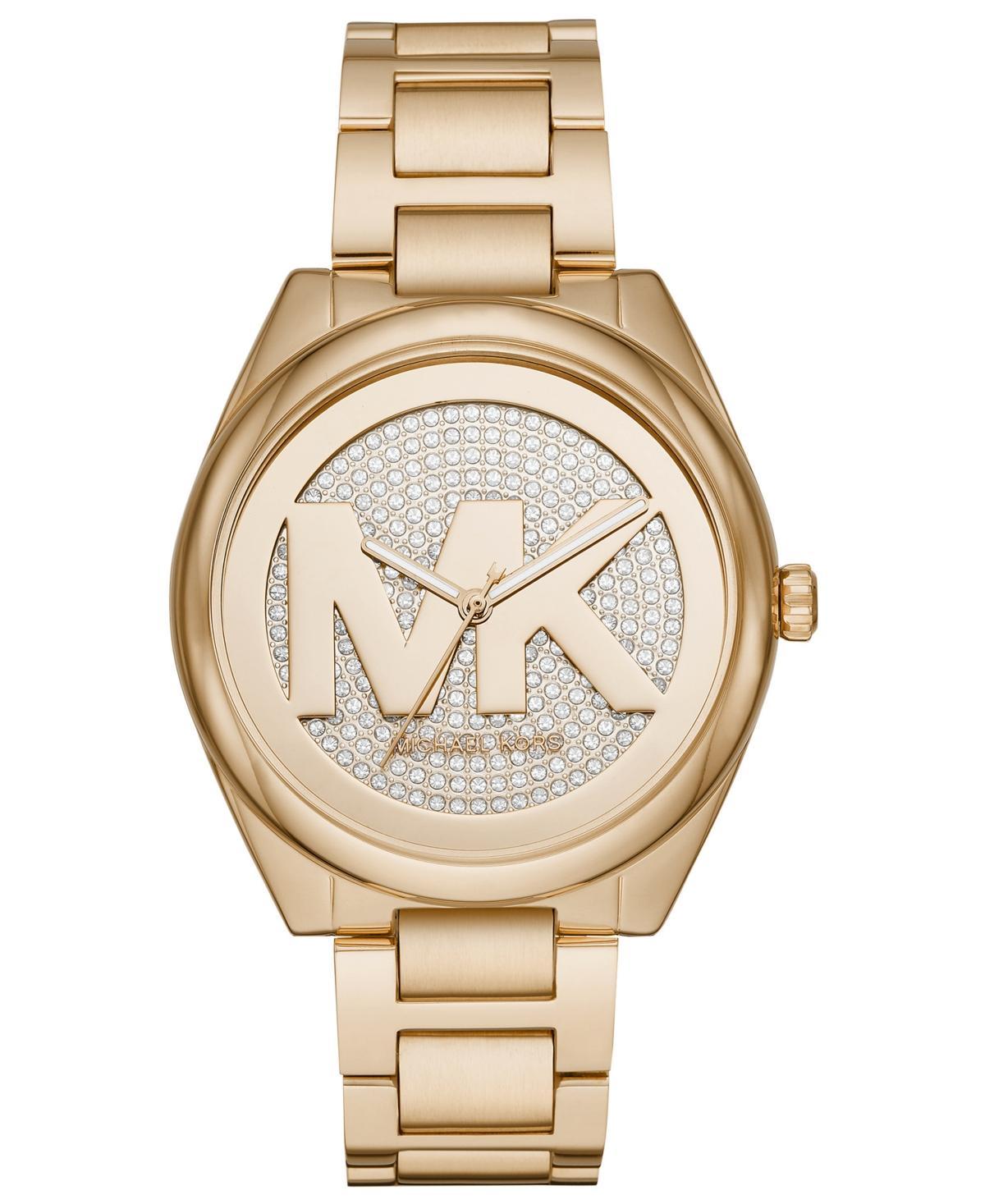 Michael Kors Womens Janelle Gold-Tone Stainless Steel Bracelet Watch 42mm Product Image