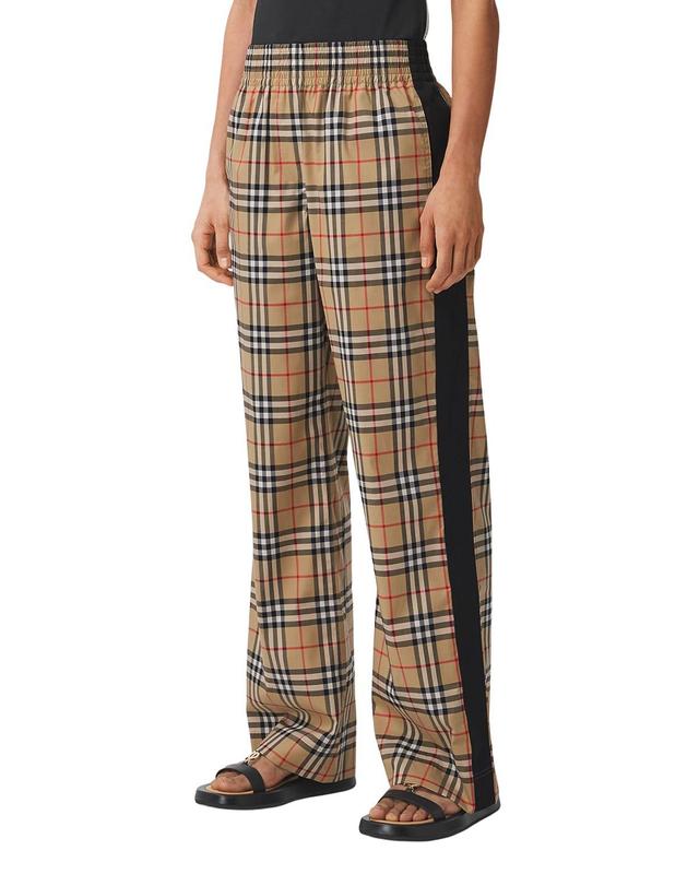 burberry Louane Check Side Stripe Stretch Cotton Pants Product Image