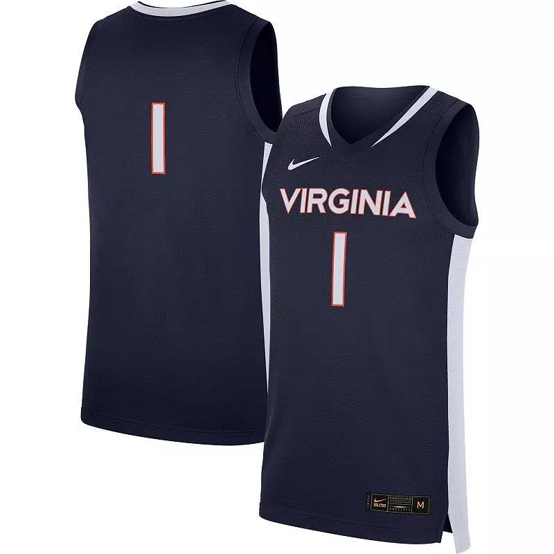 Mens Nike #1 Navy Virginia Cavaliers Replica Basketball Jersey - Navy Product Image