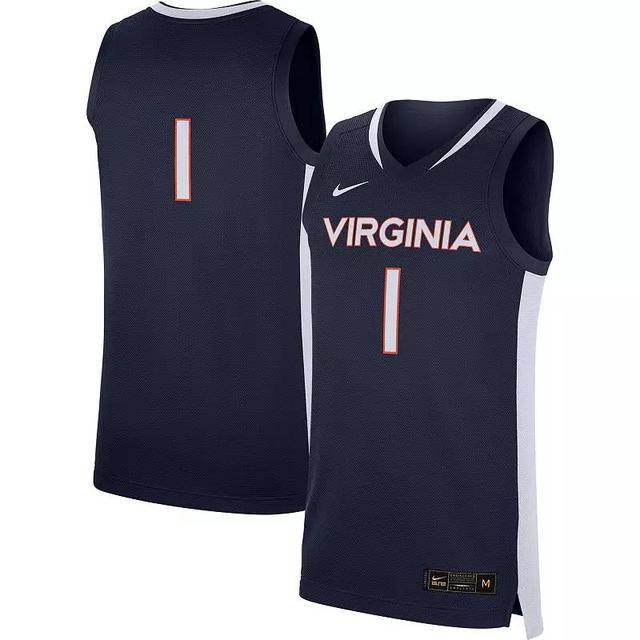 Mens Nike #1 Virginia Cavaliers Replica Basketball Jersey Blue Product Image