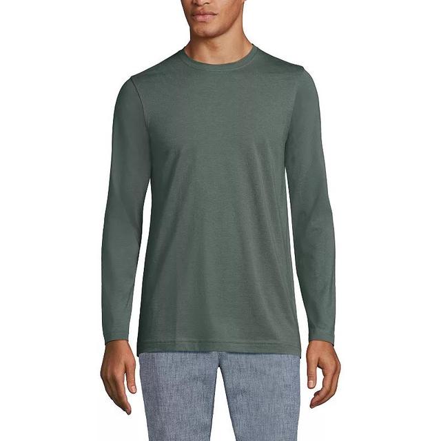 Big & Tall Lands End Supima Crewneck Tee, Mens Black Plum Product Image