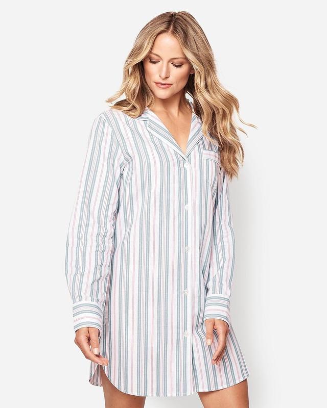 Petite Plume™ women's nightshirt in vintage french stripe Product Image