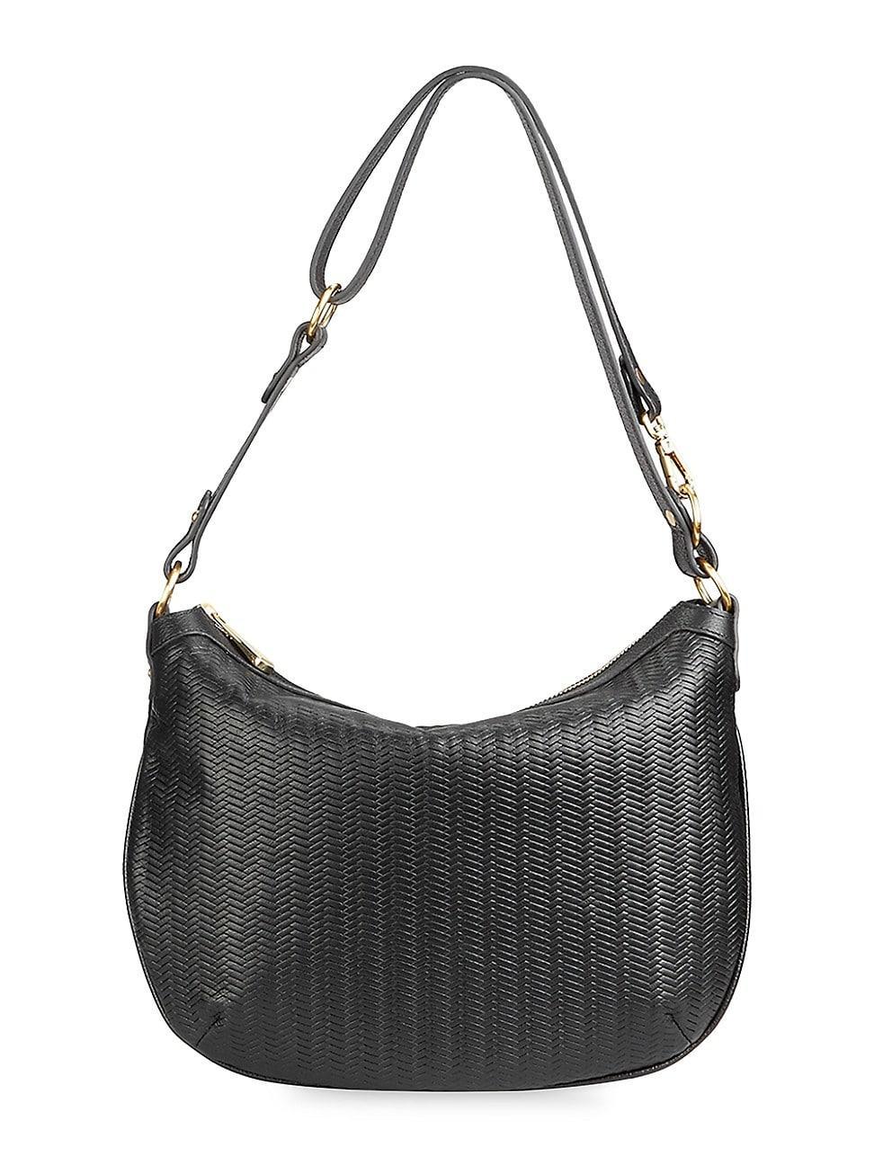 Womens Stevie Woven Leather Shoulder Bag Product Image