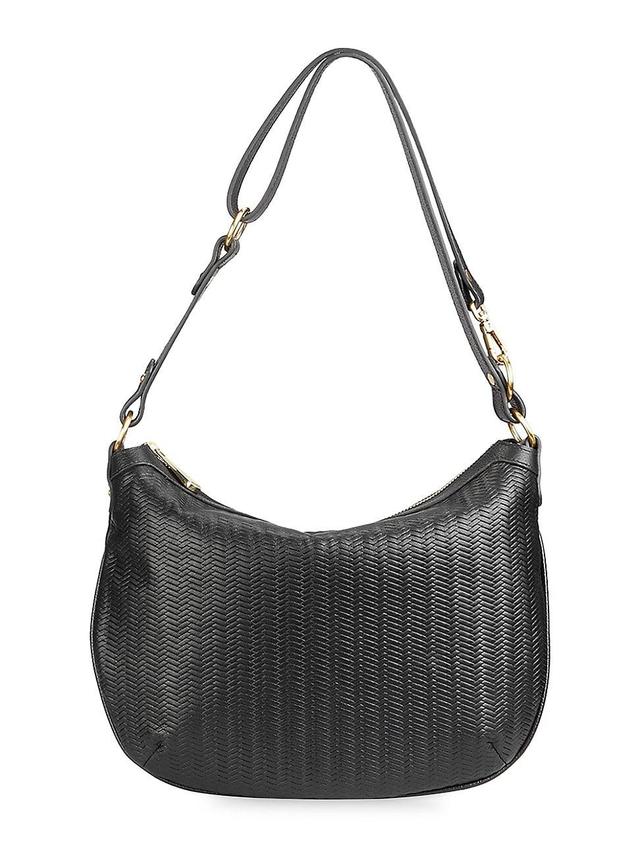 Womens Stevie Woven Leather Shoulder Bag Product Image