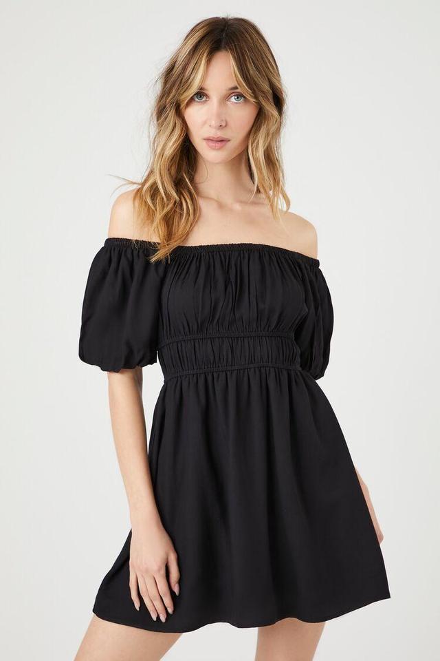 Off-the-Shoulder Peasant Mini Dress | Forever 21 Product Image