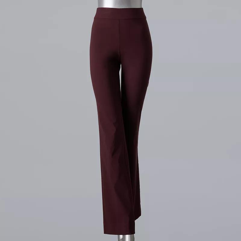 Womens Simply Vera Vera Wang Simply Modern Bootcut Pants Madeira Purple Product Image