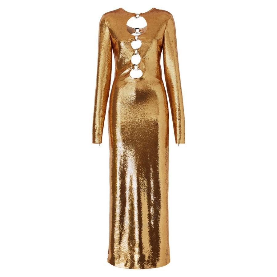 BURBERRY Corrine Sequin Cut-out Maxi Dress - Gold In Gold Tone Product Image