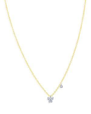 Womens Two-Tone 14K Gold & .04 TCW Diamond Butterfly Necklace Product Image