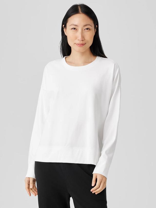 EILEEN FISHER Pima Cotton Stretch Jersey Box-Topfemale Product Image