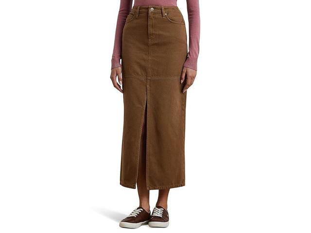 Lauren Ralph Lauren Denim Maxiskirt (Honey Tan Wash) Women's Skirt Product Image