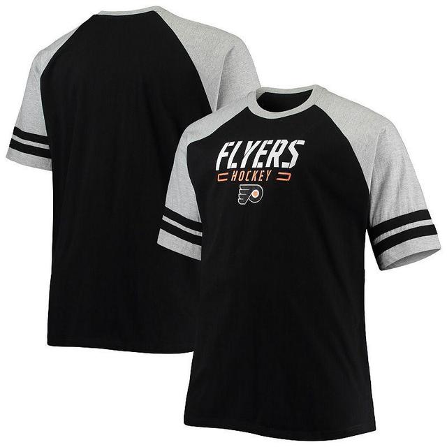 Mens Black Philadelphia Flyers Big & Tall Raglan T-Shirt Product Image