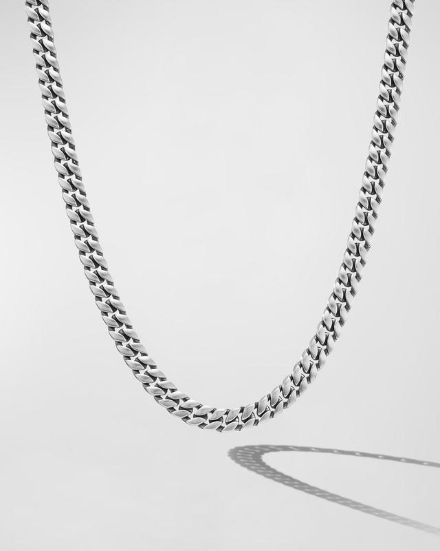 Mens Curb Chain Necklace in Silver, 6mm, 24L Product Image