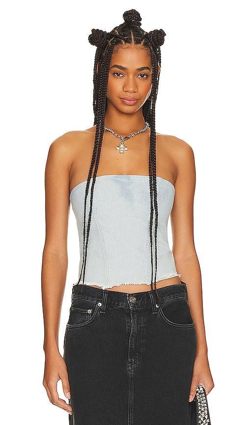 superdown Domonique Strapless Denim Top Size M, S, XXS. Product Image