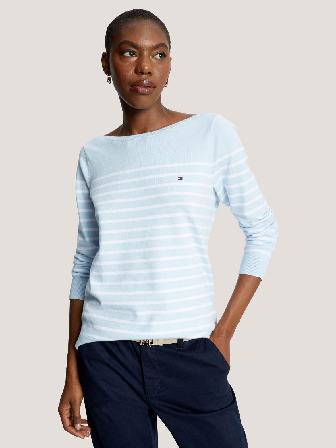 Tommy Hilfiger Women's Stripe Boatneck Sweater Product Image