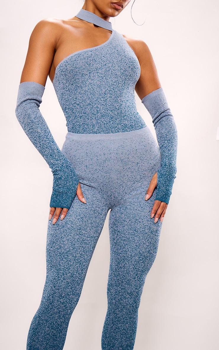 Teal Marl Knit Cut Out Leggings Product Image