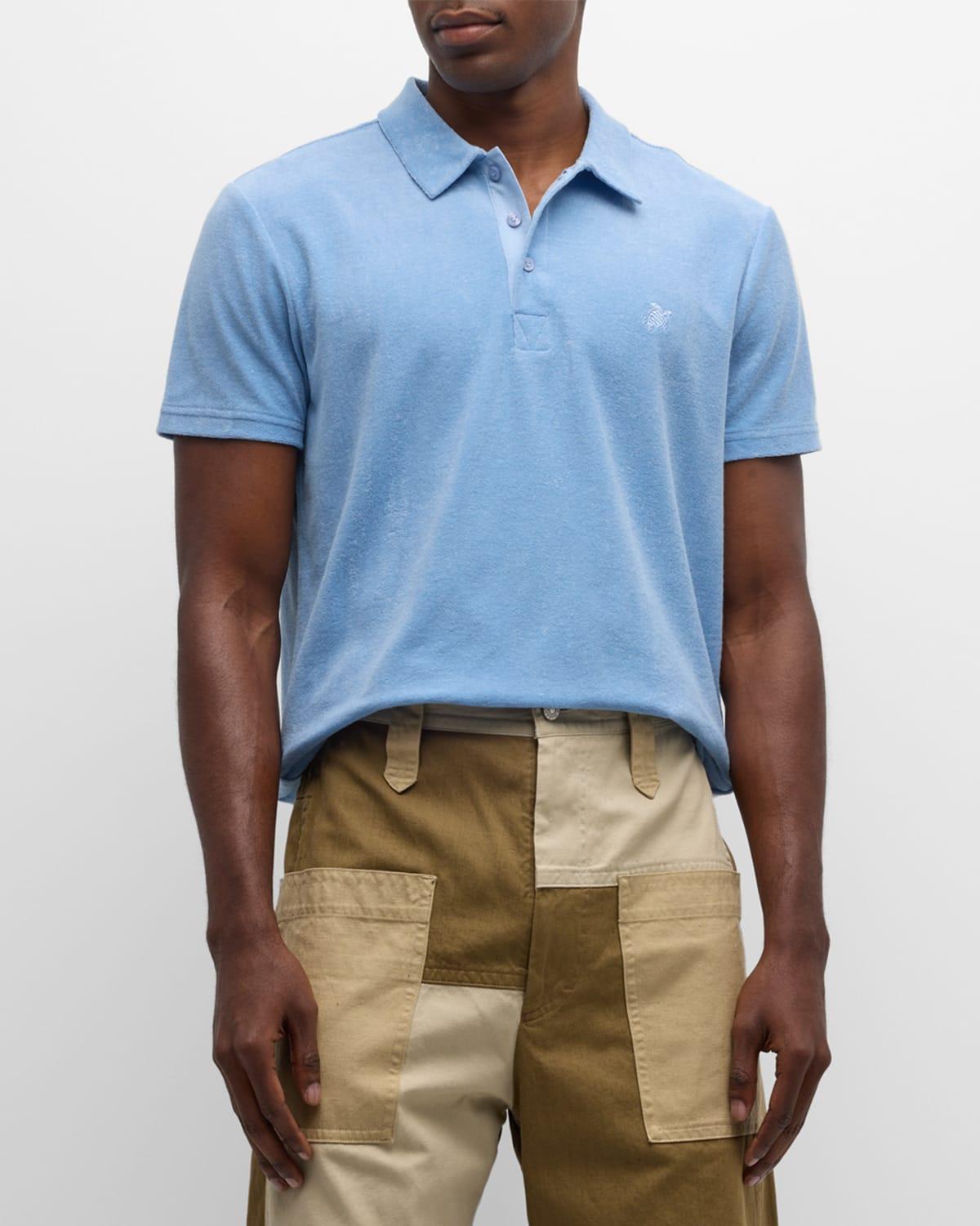 Mens Organic Cotton Terry Polo Shirt Product Image