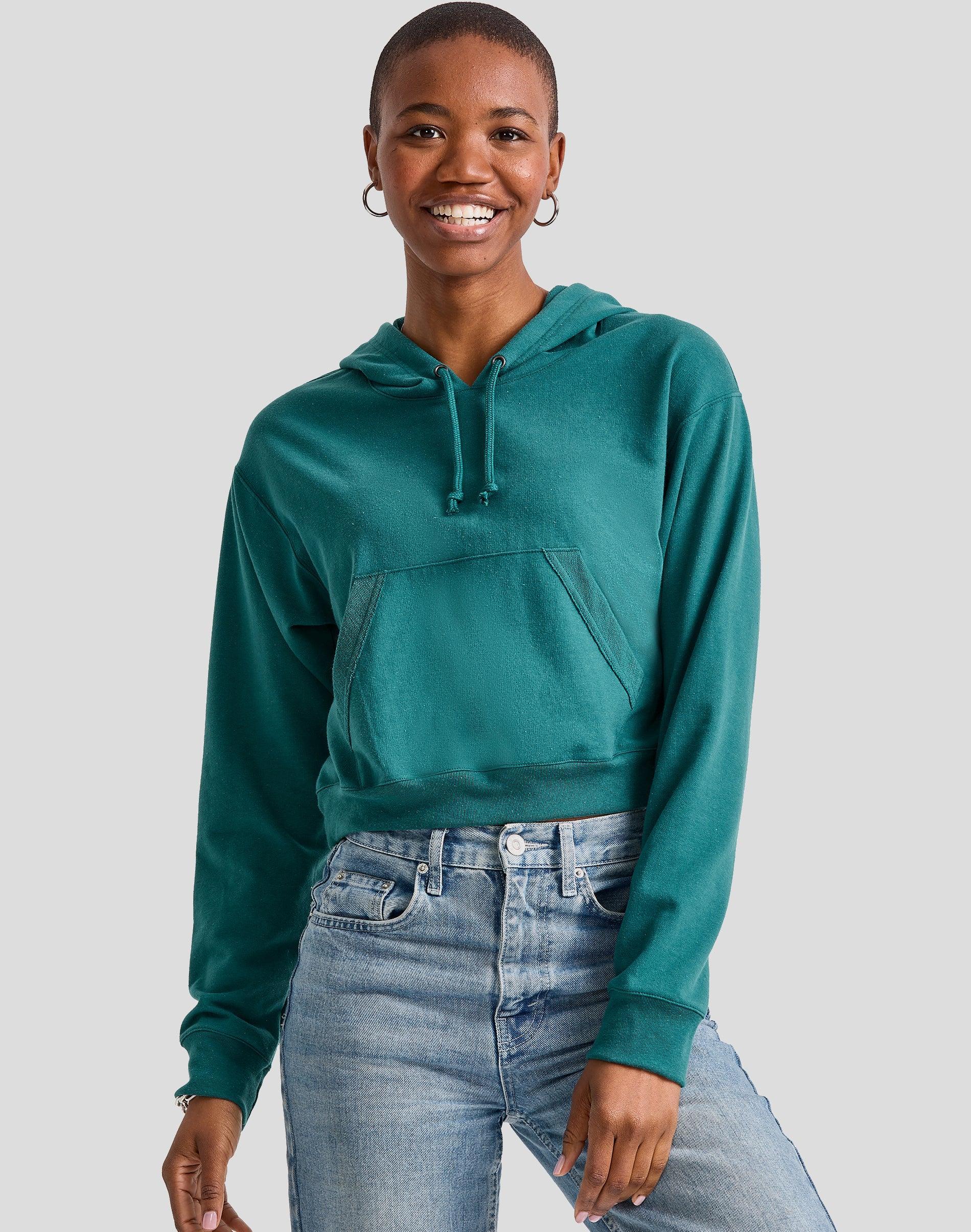 Womens Hanes Cropped Fleece Hoodie Product Image