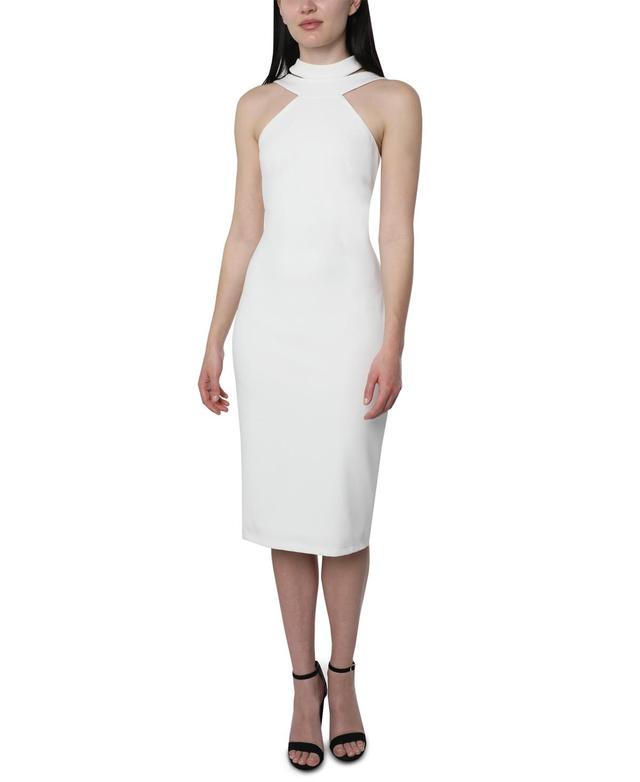 Bebe Womens Halterneck Sheath Dress - Ivory Product Image