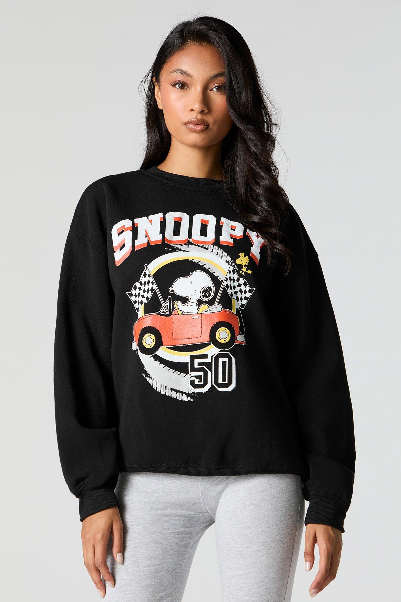 Snoopy Graphic Fleece Sweatshirt Female Product Image