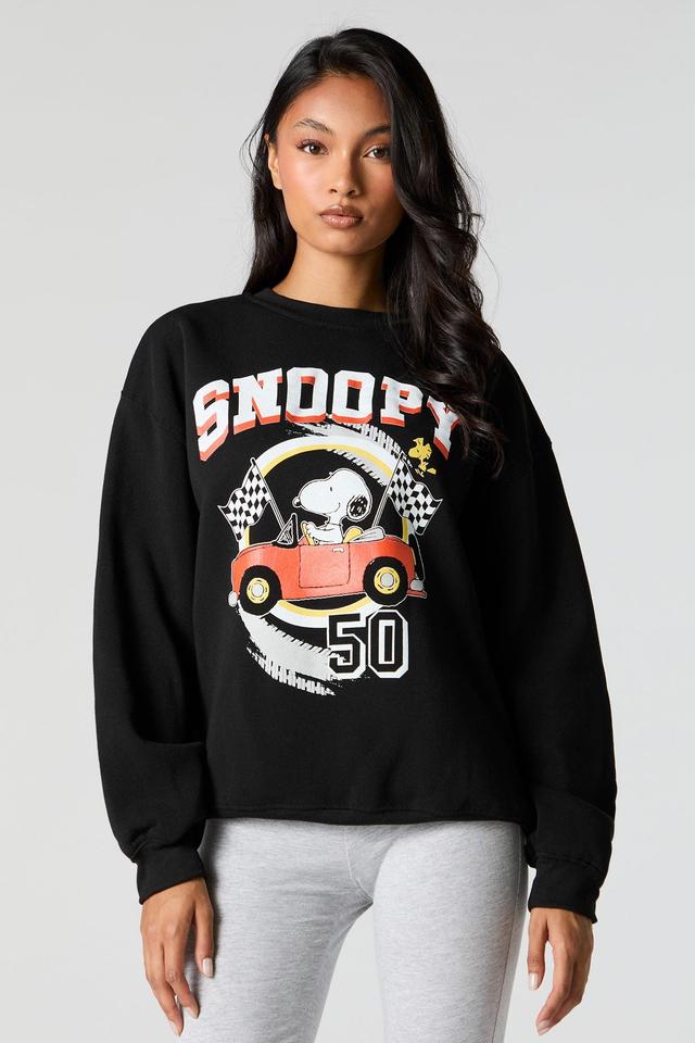 Snoopy Graphic Fleece Sweatshirt Female Product Image