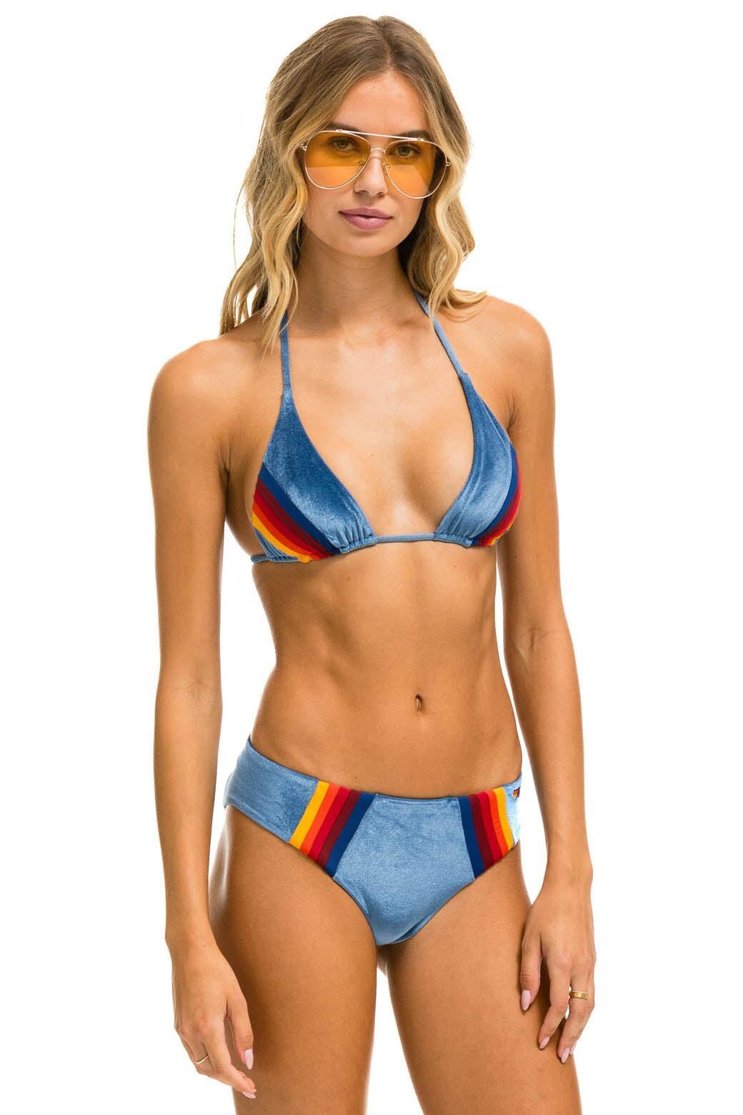 5 STRIPE VELVET TRIANGLE BIKINI TOP - ISLANDA Female Product Image