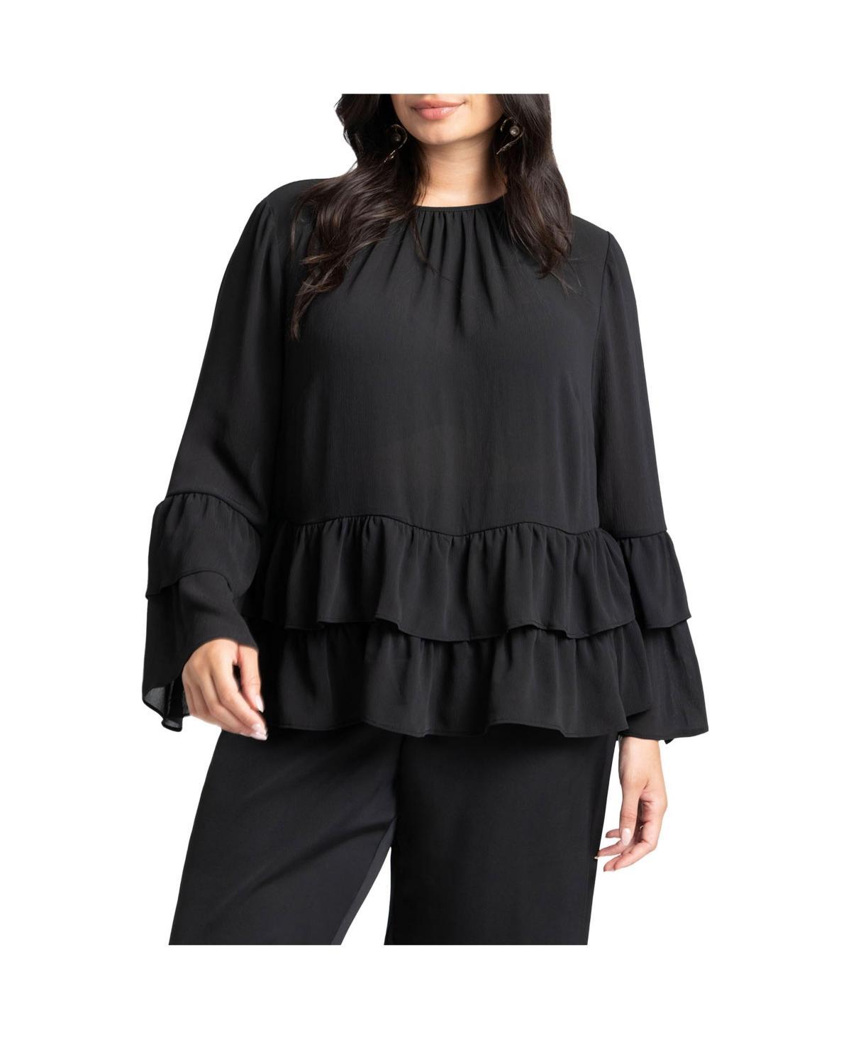 Eloquii Womens Tiered Ruffle Top product image