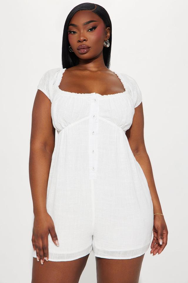 So In Love Babydoll Romper - White Product Image