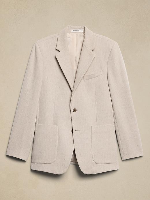 Tailored-Fit Tweed Herringbone Jacket Product Image