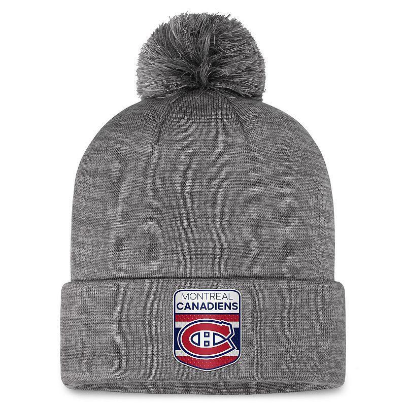 Mens Fanatics Branded  Gray Montreal Canadiens Authentic Pro Home Ice Cuffed Knit Hat with Pom Product Image