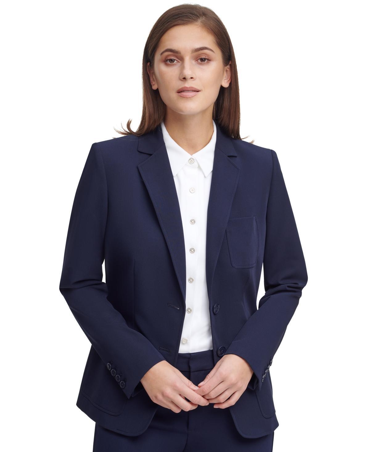 Tommy Hilfiger Womens Notched-Collar Double-Button Blazer Product Image