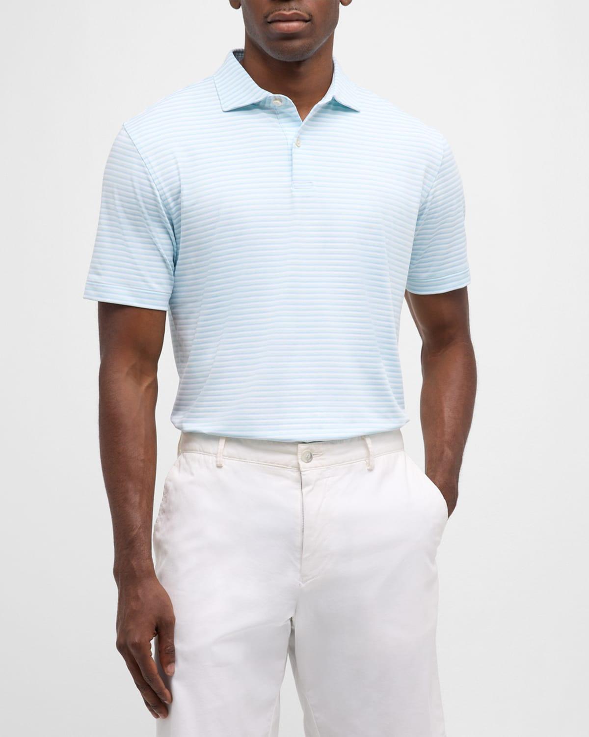 Mens Milton Stripe Performance Polo Shirt Product Image