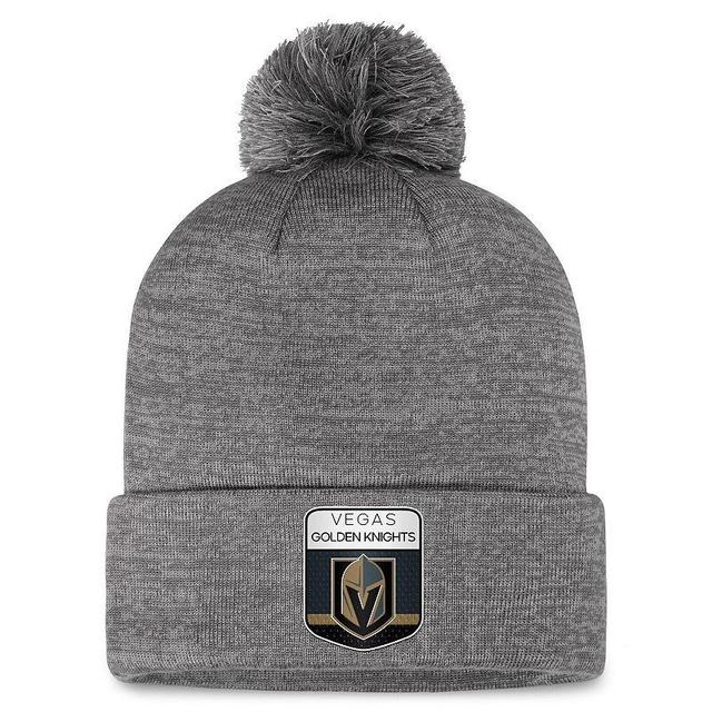 Mens Fanatics Branded Gray Vegas Golden Knights Authentic Pro Home Ice Cuffed Knit Hat with Pom Product Image