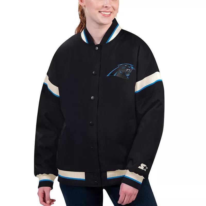 Womens Starter Carolina Panthers Tournament Full-Snap Varsity Jacket Product Image