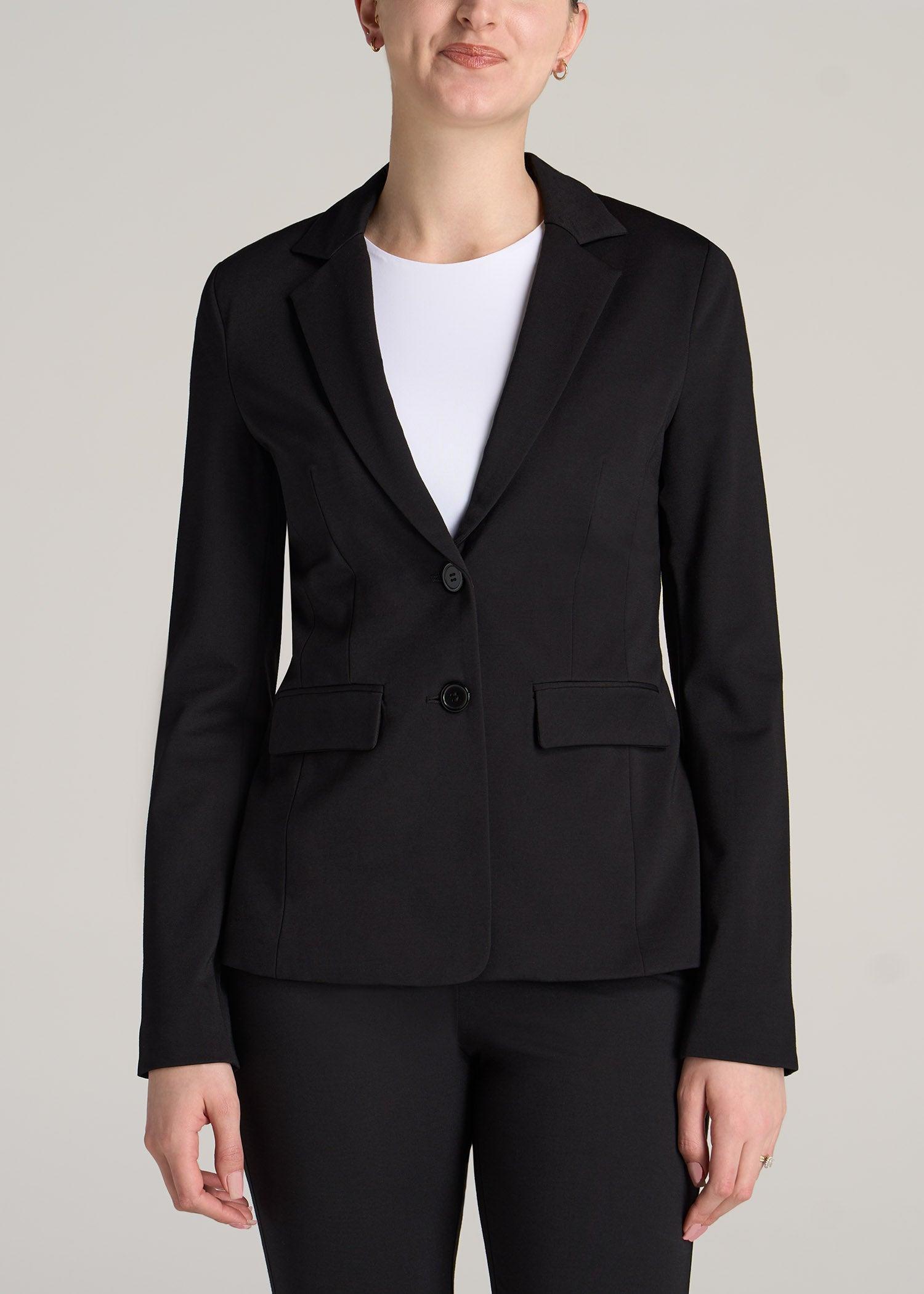 SLIM-FIT Two Button Blazer for Tall Women in Black Product Image