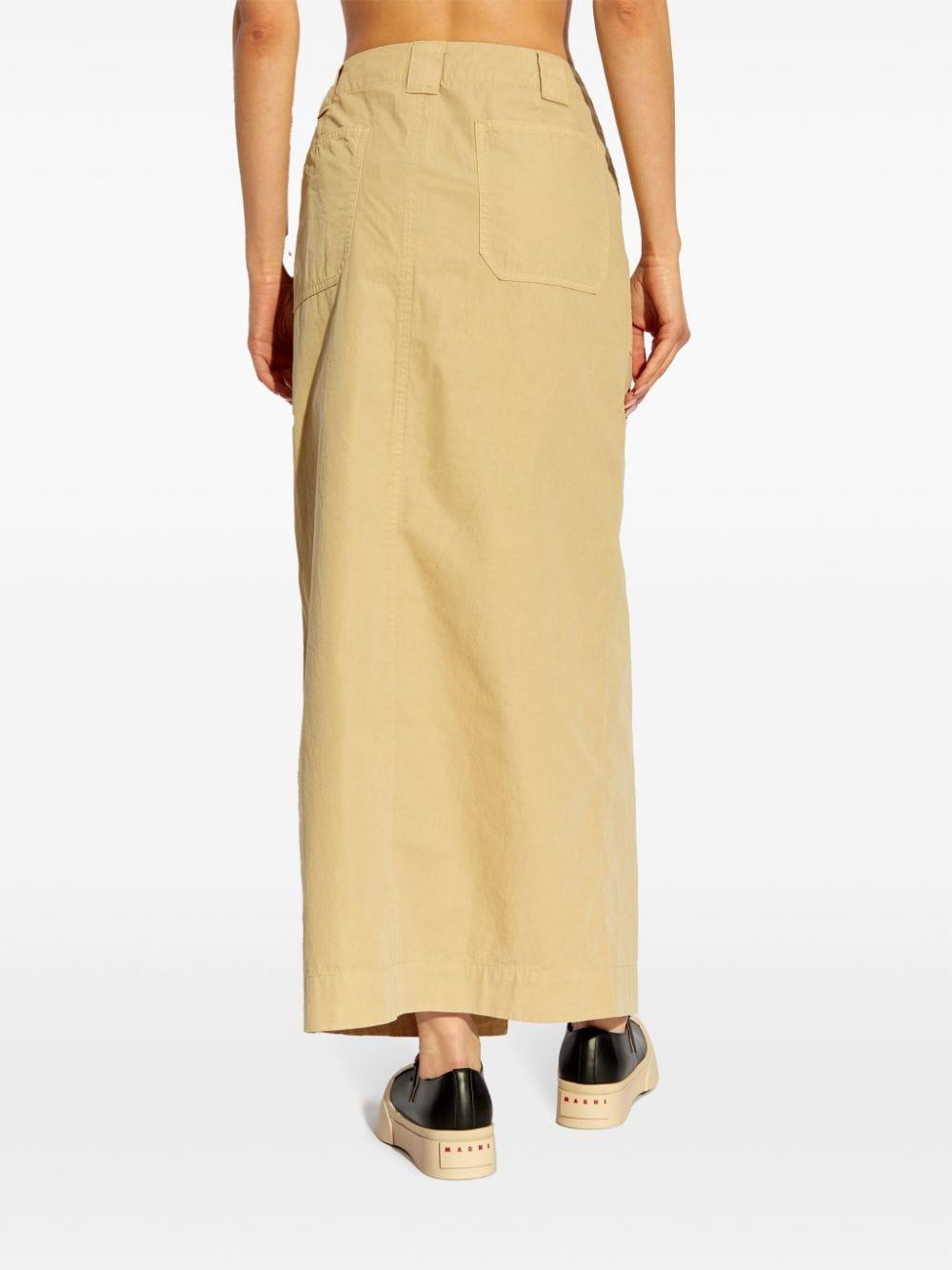 Beige Leyton Maxi Skirt In Khaki Product Image