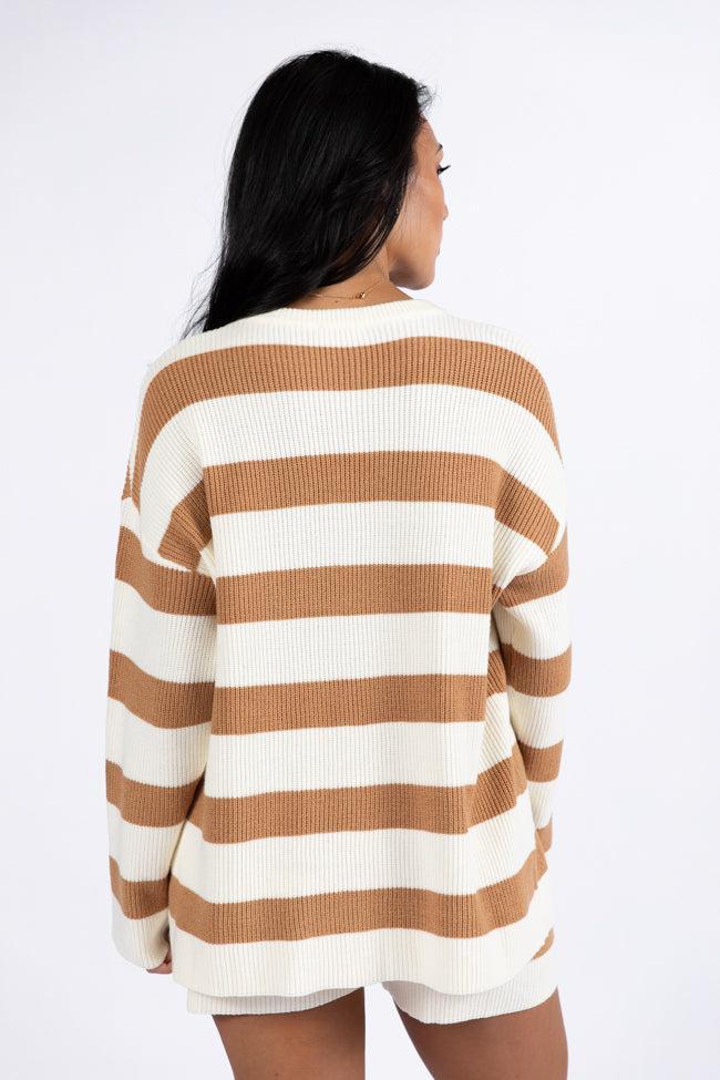 Sign Of The Times Ivory and Tan Striped Sweater Set FINAL SALE Product Image