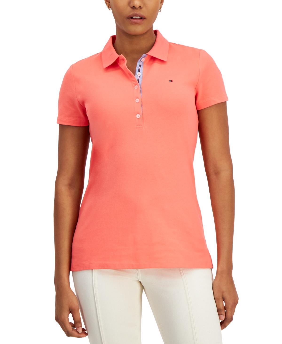 Tommy Hilfiger Solid Short Sleeve Polo Women's Clothing Product Image